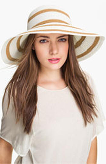 Hat-Nordstrom 'Medium Stripe' Floppy Straw Hat