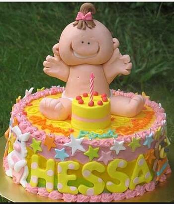 Baby Shower 1st Birthday Cake - I am a Boy