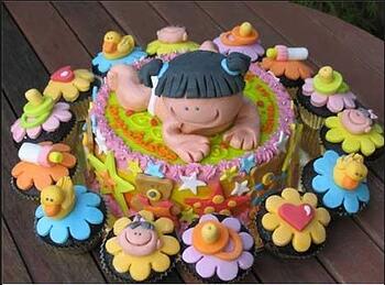 Baby Shower 1st Birthday Cake - I am a Girl