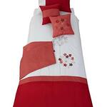 Living Satin Floral Red Bed in a Bag -Single
