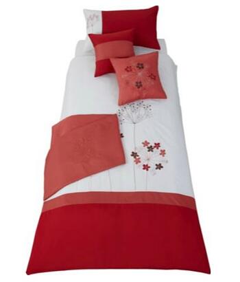 Living Satin Floral Red Bed in a Bag -Single