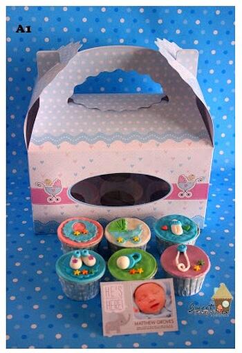 Cup Cake for Full Moon -Baby Boy (Min 10 Boxes)