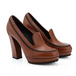 Loafer-style Heeled Pumps in Leather
