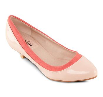 Velvet Celena Two Coloured Patent Kitten Heels