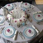 Round table with setting