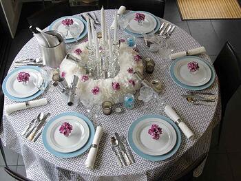 Round table with setting