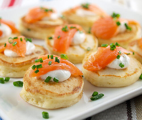 Cream Cheese Pancake with Smoked Salmon