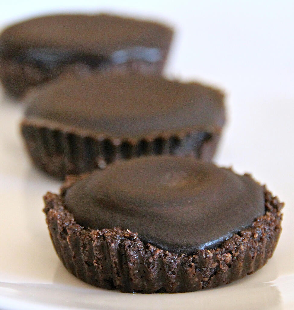 Dark chocolate ganache tartlets