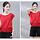 Red Blouse With Short Sleeve
