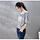 Grey Blouse With 3/4 Sleeve
