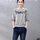 Grey Blouse With 3/4 Sleeve