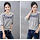 Grey Blouse With 3/4 Sleeve