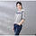 Grey Blouse With 3/4 Sleeve