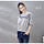 Grey Blouse With 3/4 Sleeve