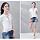 Small V Short Sleeve T Shirt -White L